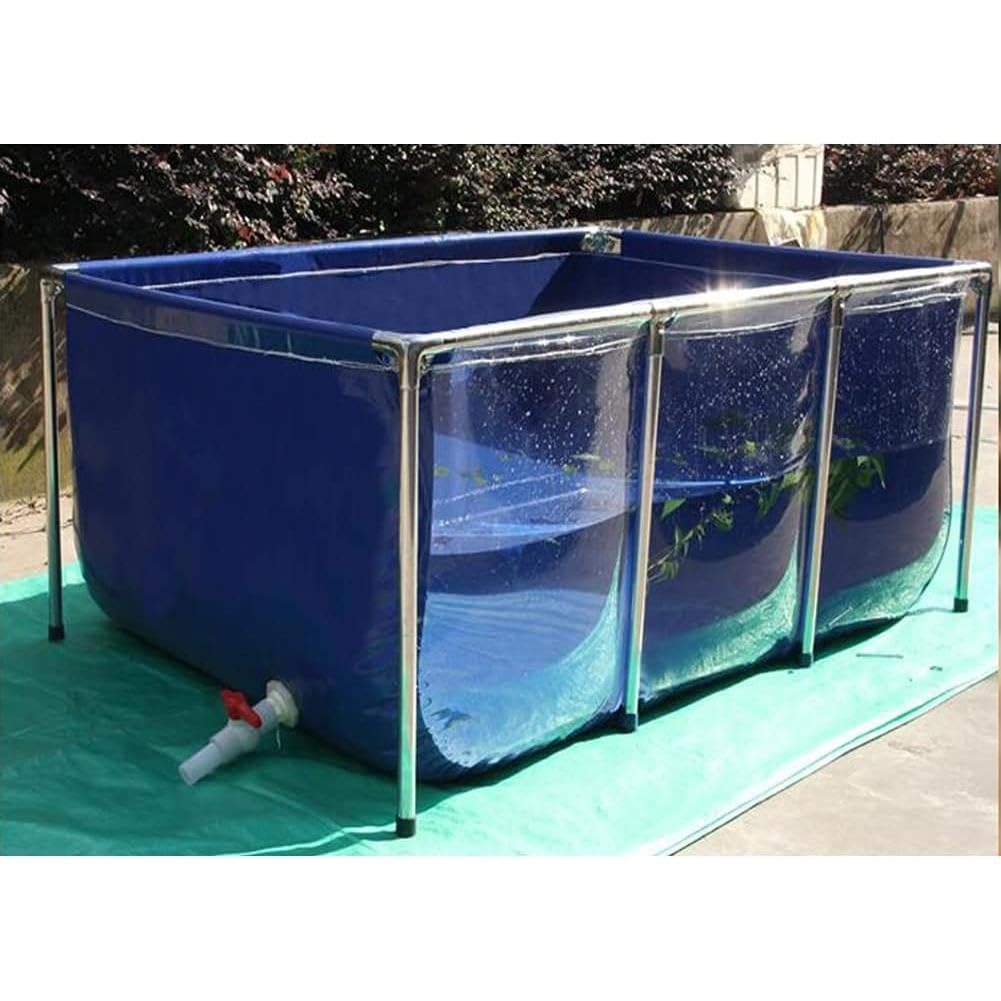 Rygcrud Bassin À Paroi Transparente, Toile en PVC avec Structure en Acier