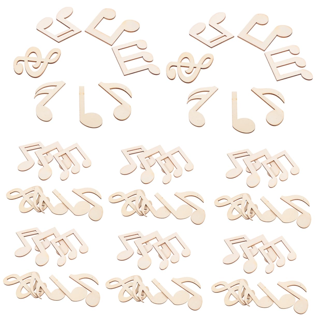 Cabilock 100piezas Notas Musicales de Madera sin Terminar Piezas para Manualidades Recortes de Madera para Proyectos de Arte Decoración del Hogar Suministros para Fiestas Infantiles