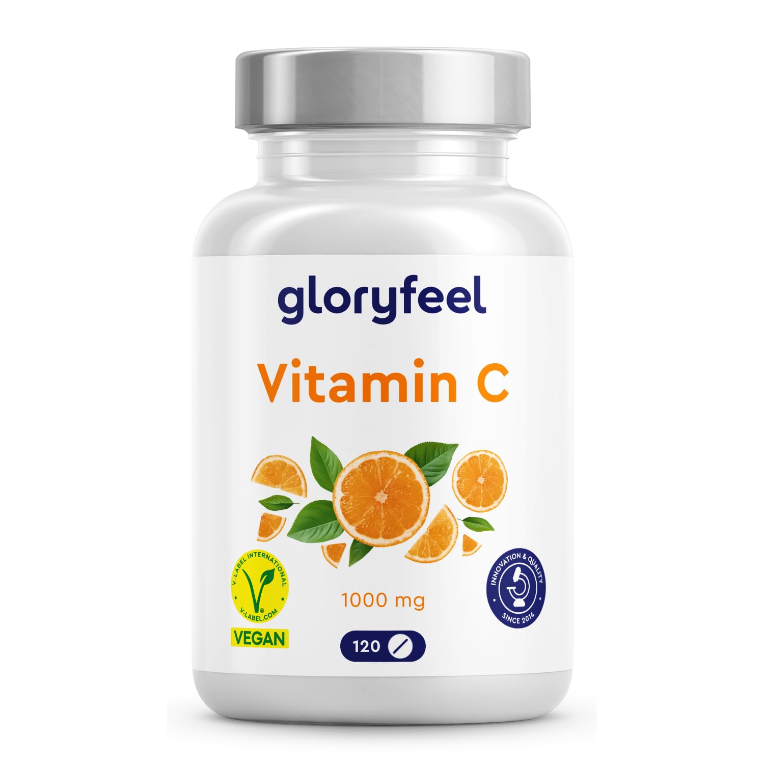Vitamin C - 120 Vitamin C Tablets - 1000 mg L-ascorbic Acid per Tablet - High Strength Supplement - 100% Vegan - Made in GermanyVitamin C - 120 Vitamin C Tablets - 1000 mg L-asco…