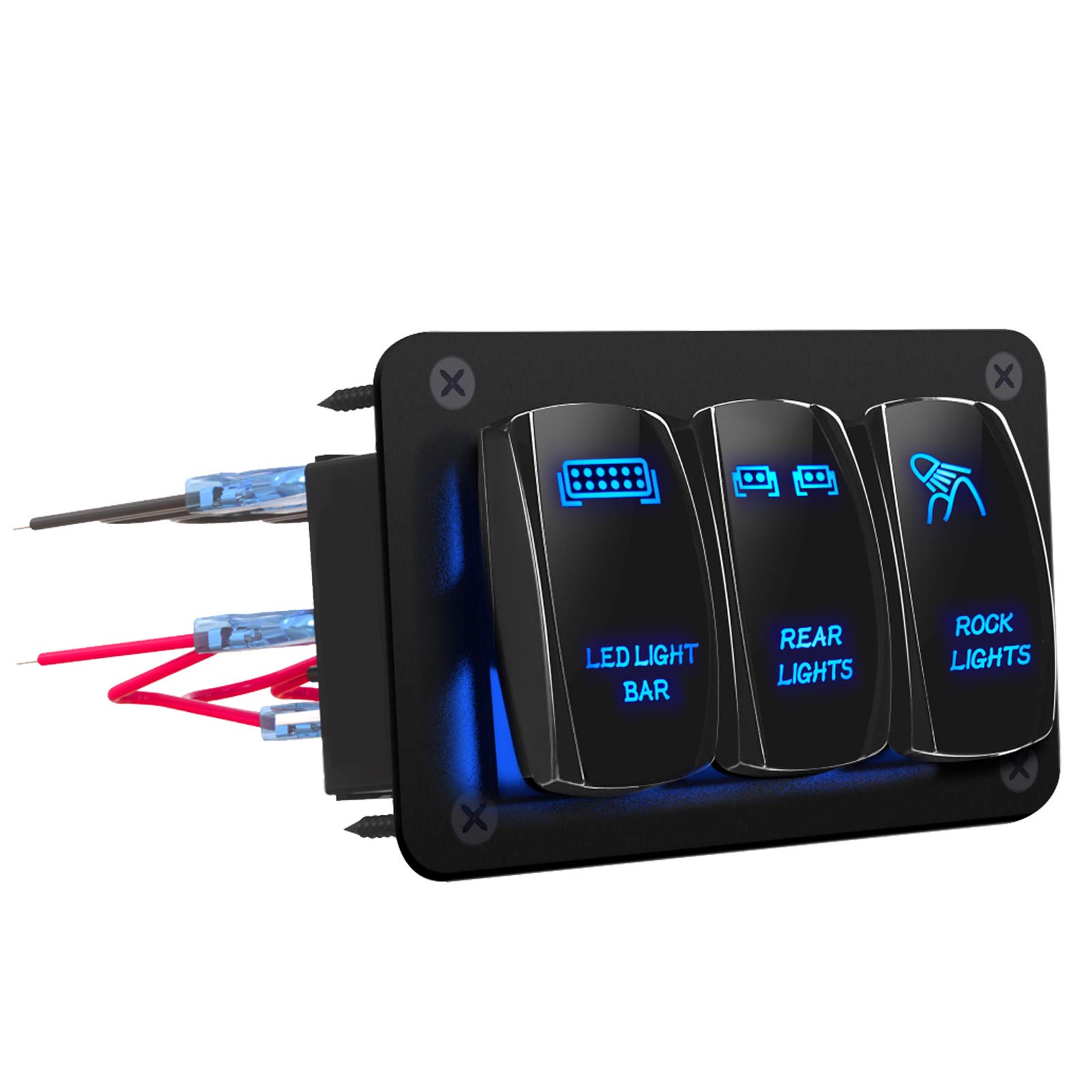 Buy Daier LED Light Bar Boat Rocker Switch Panel 3 Gang ON/OFF Toggle