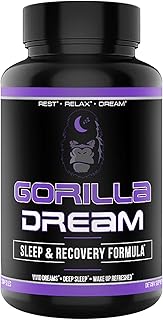 Gorilla Mind Dream Sleep Supplement (120 Capsules) - Nootropic Infused Comprehensive Sleep & Recovery Supplement - GABA, Melatonin, Valerian Root, Magnesium, L-Theanine, Sensoril, Ashwagandha & More