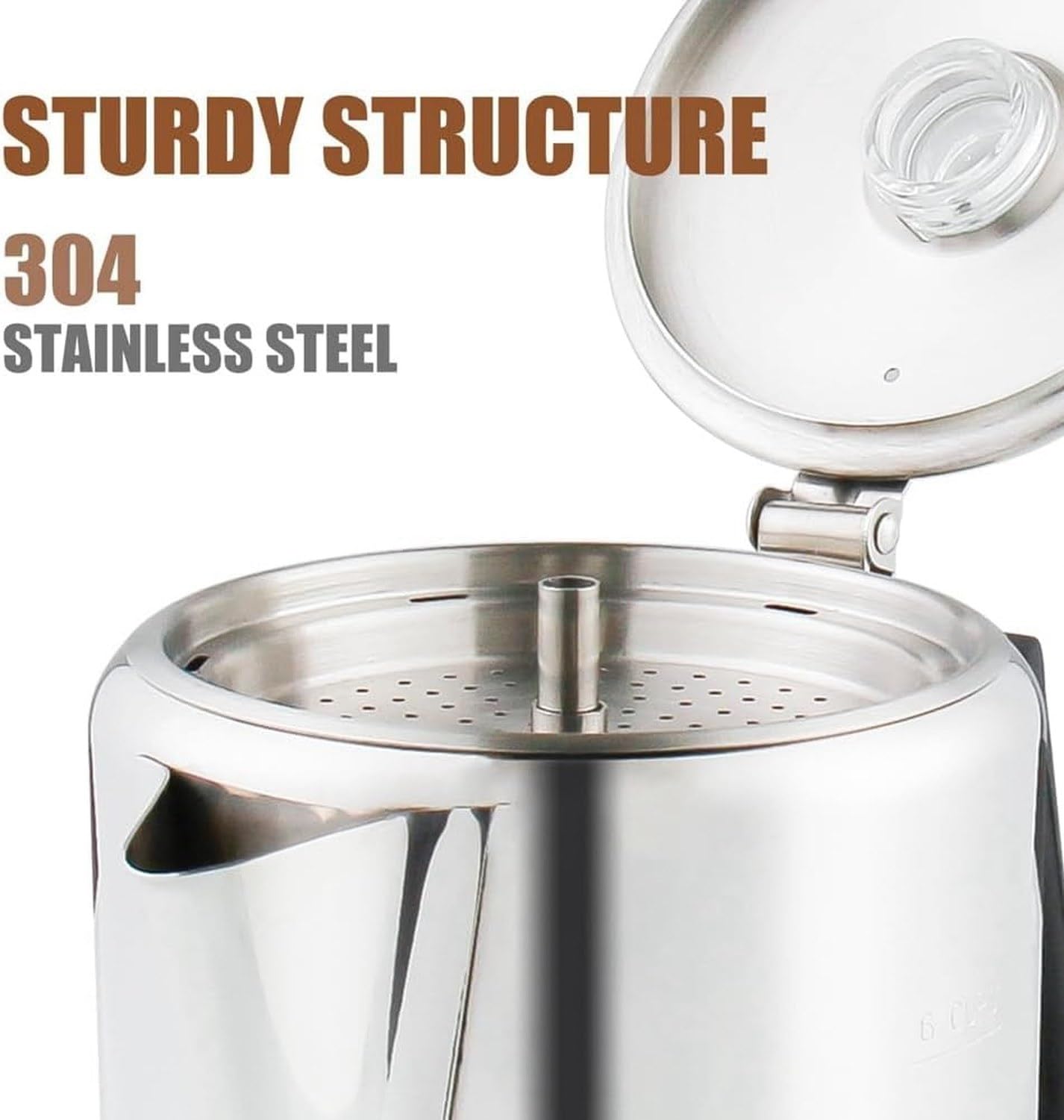 Cafetera Multiusos 6 Tazas con Asa Termorresistente y Nudo Silicona