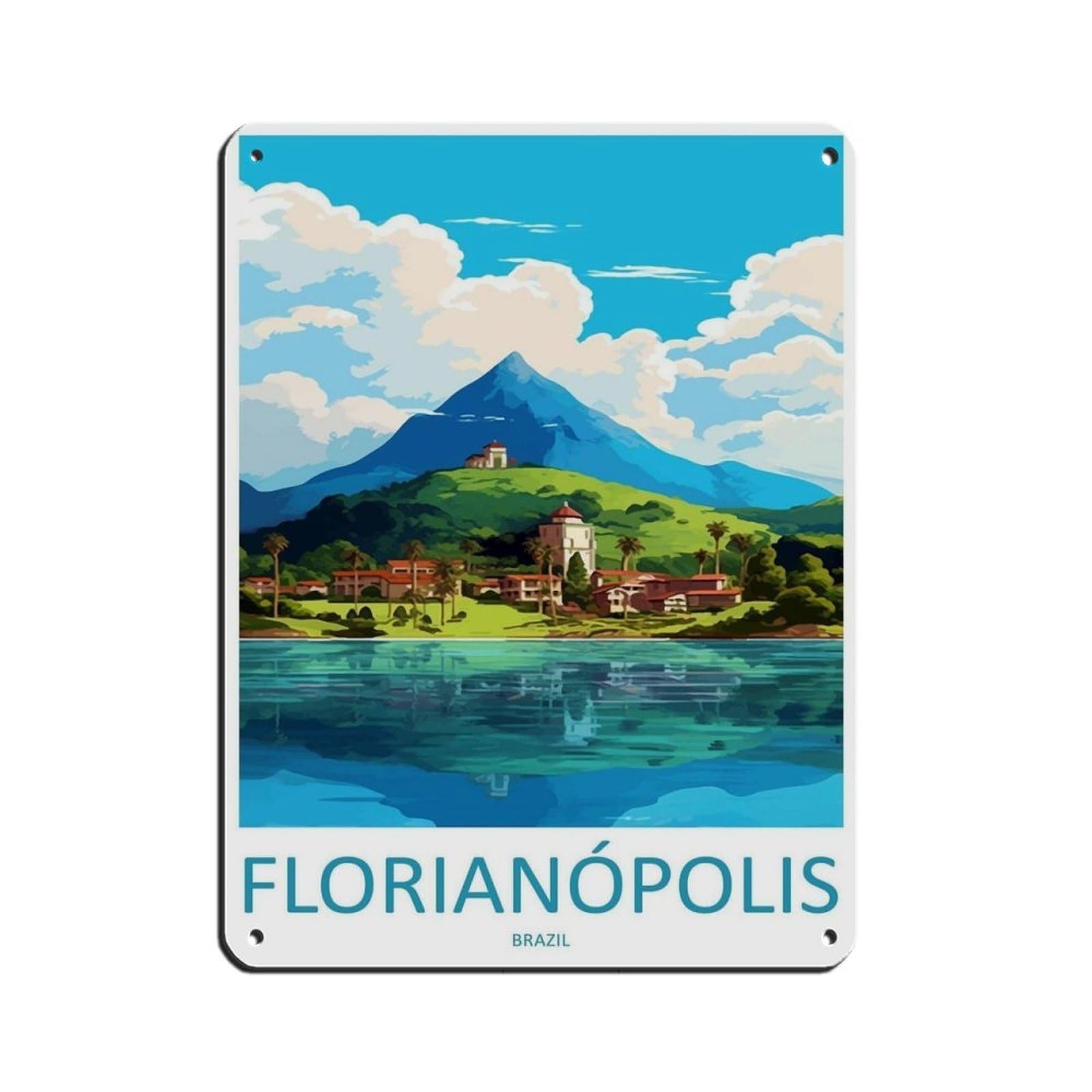 Florianópolis Travel Art Brazil Travel (13) Tin Sign Vintage Metal Pub Club Cafe Bar Home Wall Art Decoration Poster Retro 12x16inch(30x40cm)