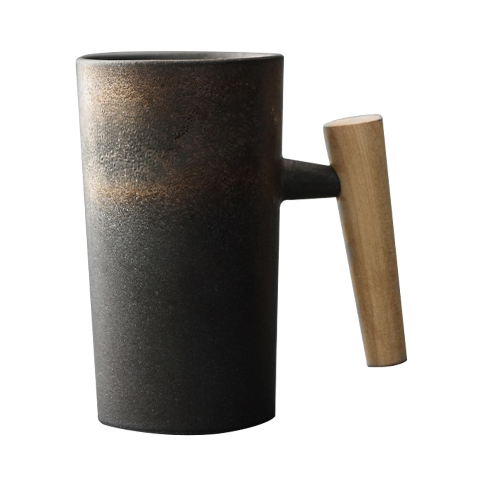 Exquisitas tazas retro de cerámica de gres con acabado esmaltado dorado de 220 ml