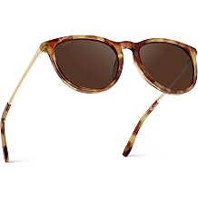 نظارة شمسية WearMe Pro Round Polarized للنساء - حماية من الأشعة فوق البنفسجية 400، إطار خفيف الوزن، طراز قديم