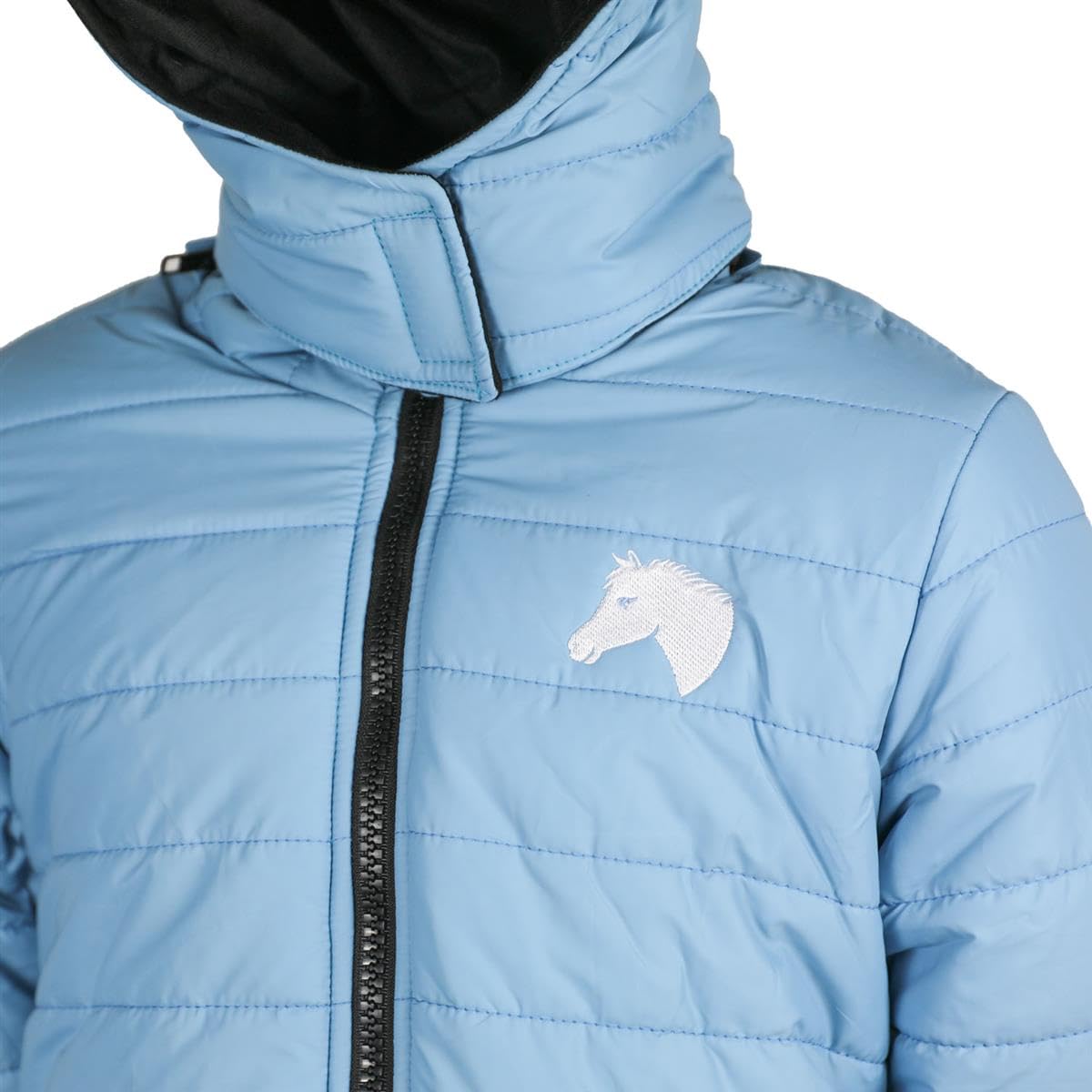 Set da equitazione invernale per bambini, giacca da equitazione Moni, azzurro, trapuntata con inserti in silicone, colore: grigio