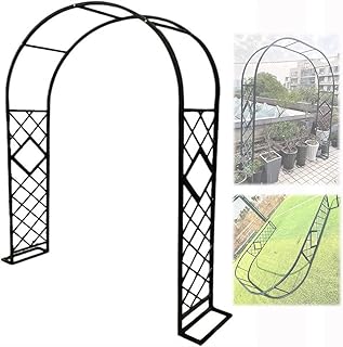 Enrejado De Arco De Rosas De Jardín De Metal Grande, Pérgola De Cenador De Jardín Negro/Blanco/Verde/Marrón Para Plantas Trepadoras, Arco Decorativo Para Exteriores De Al(Size:W220xH230cm,Color:negro)