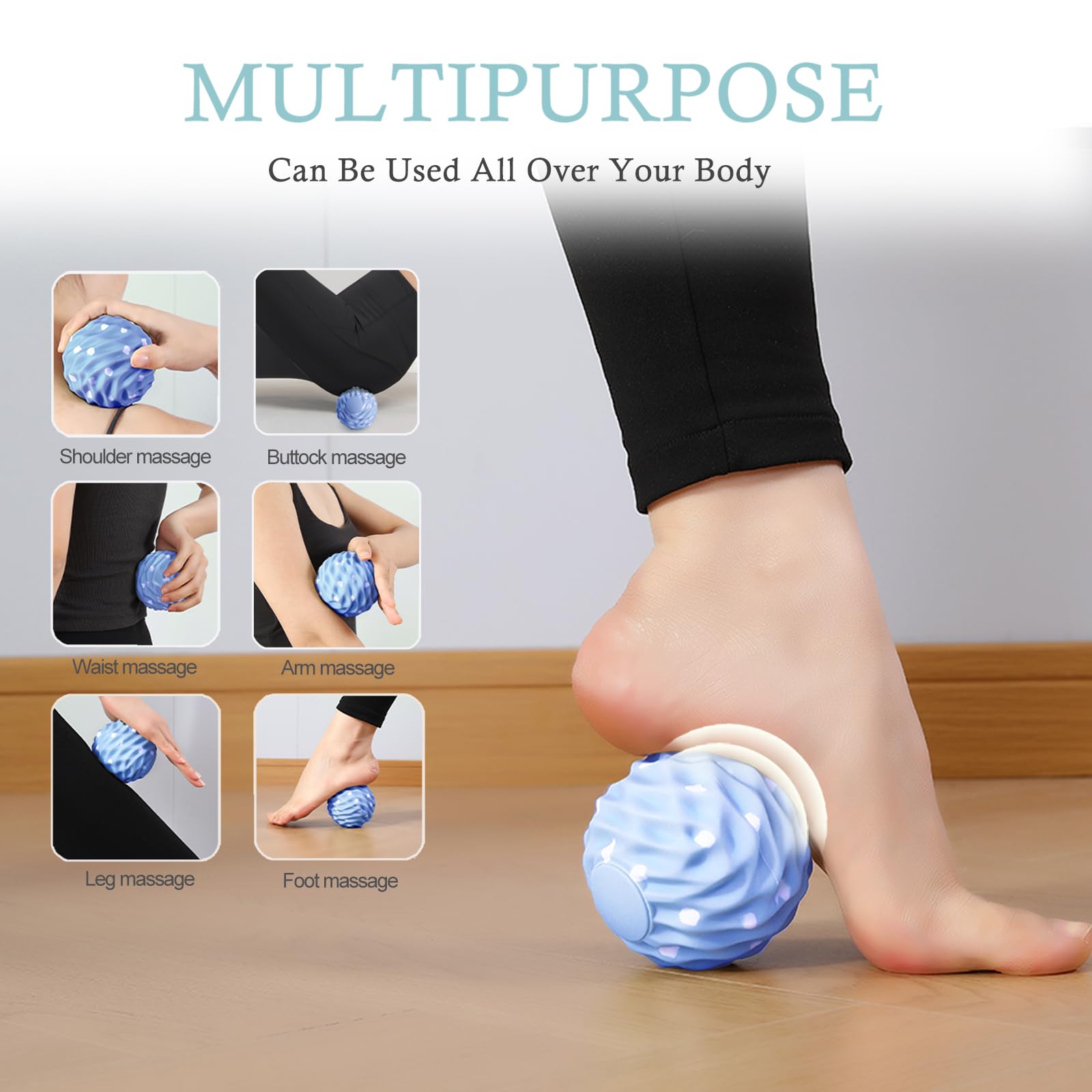 Bolas de silicona grandes para masaje de lacrosse para relajación miofascial, yoga, masaje de tejido profundo, terapia de puntos gatillo, fascitis plantar del pie, dolor de nudos