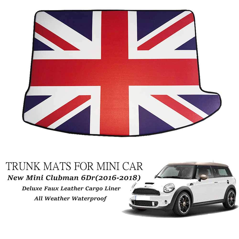 TUNANCAR Trunk Mat For MINI Clubmanl F56 3DR(2016-2018),Cargo Tray Trunk Floor Mat Protector, Cargo Liner Rear,Odorless Boot Mats(1 Pieces,Faux Leather)