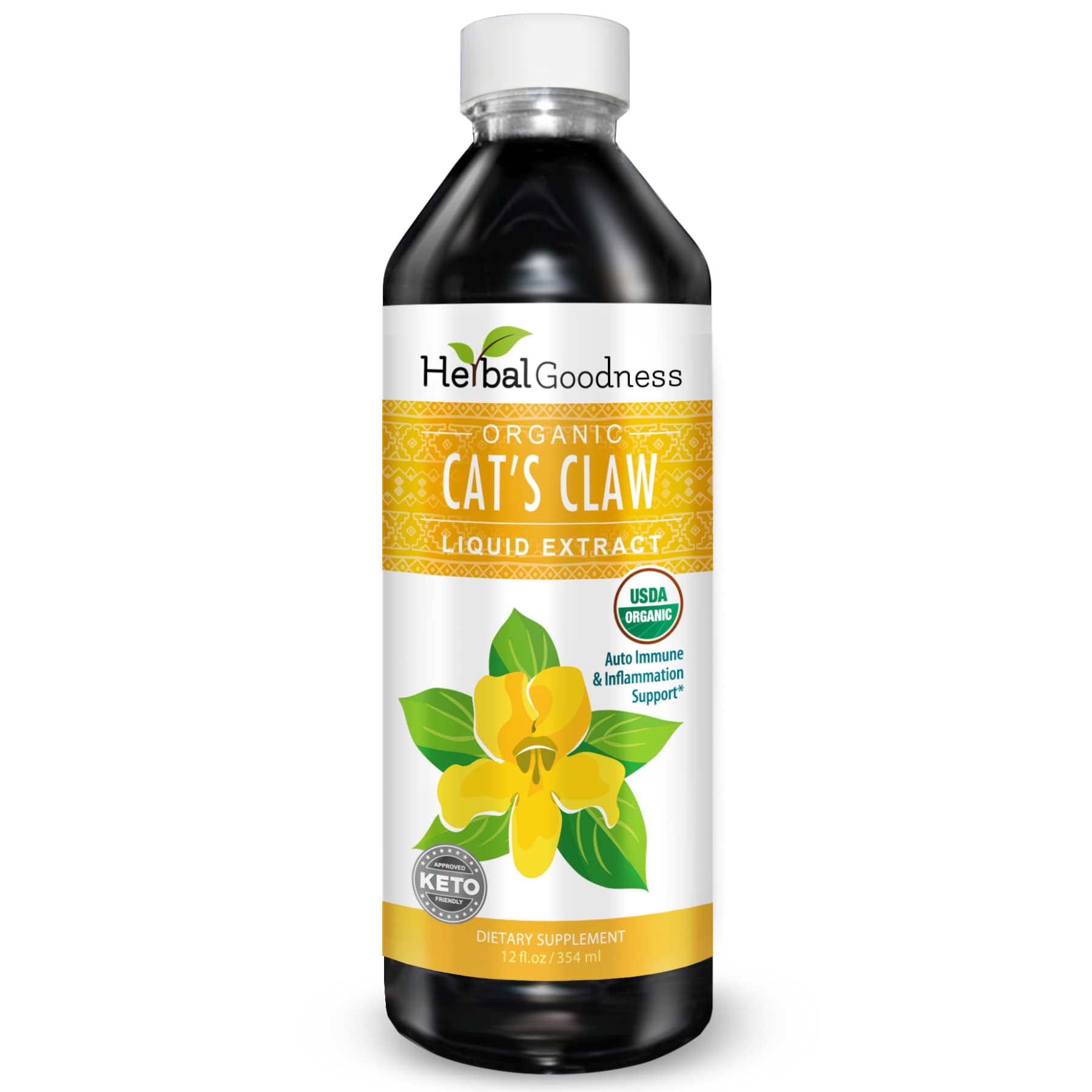 Cat's Claw Liquid Extract - Herbal Supplement for Digestive Boost, Joint/Muscle Support, Immunity, Heart Support- Superior Absorption-Organic 12oz -23