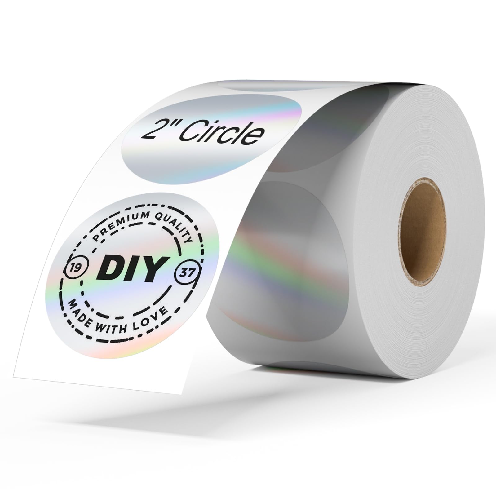 Tapsin 2 inch cirkel thermische sticker label laser zilver 1 rol 400 etiketten zelfklevende ronde directe thermische label multifunctionele rol thermische stickers voor bedrijven