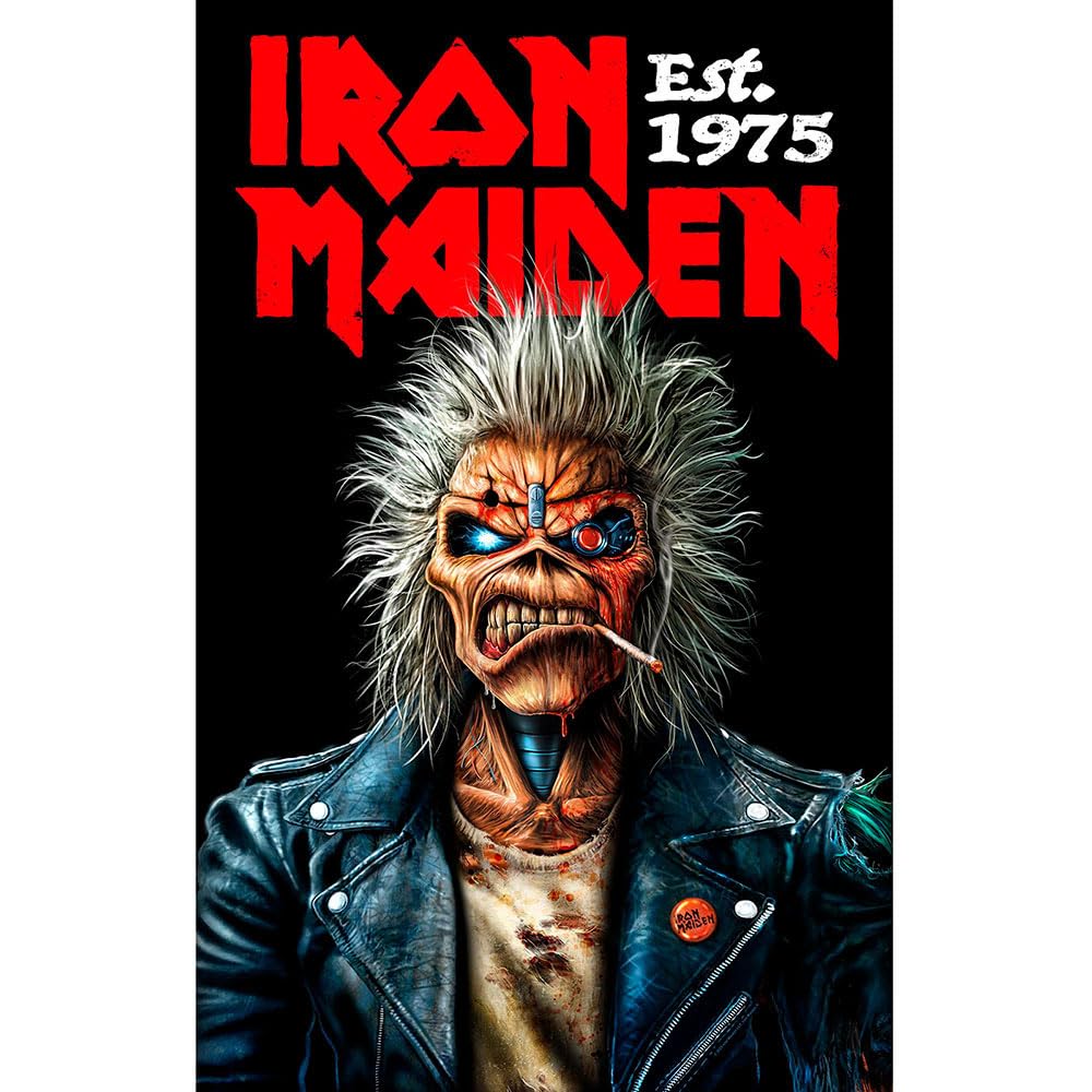 Drapeau Iron Maiden Est 1975 Band Logo Flag : remplacez vos vieux posters papier déchirés