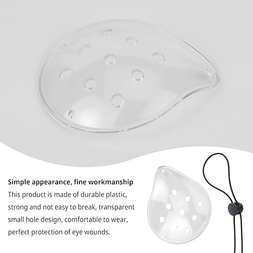 Miniatura 5 de 4 parches de plástico para ojos de 9 agujeros con 4 cuerdas elásticas, transpirables y cómodos, protección ocular, adecuados para niños, adultos,