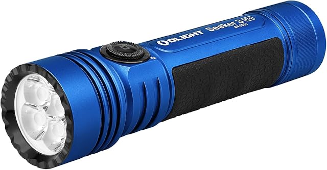 OLIGHT Seeker 3 Pro 4200 Lumens Ultra-Bright Floodlight Torch, High Lumens MCC3 Rechargeable Torches for Outdoor Searching, Camping, Hiking (Blue)