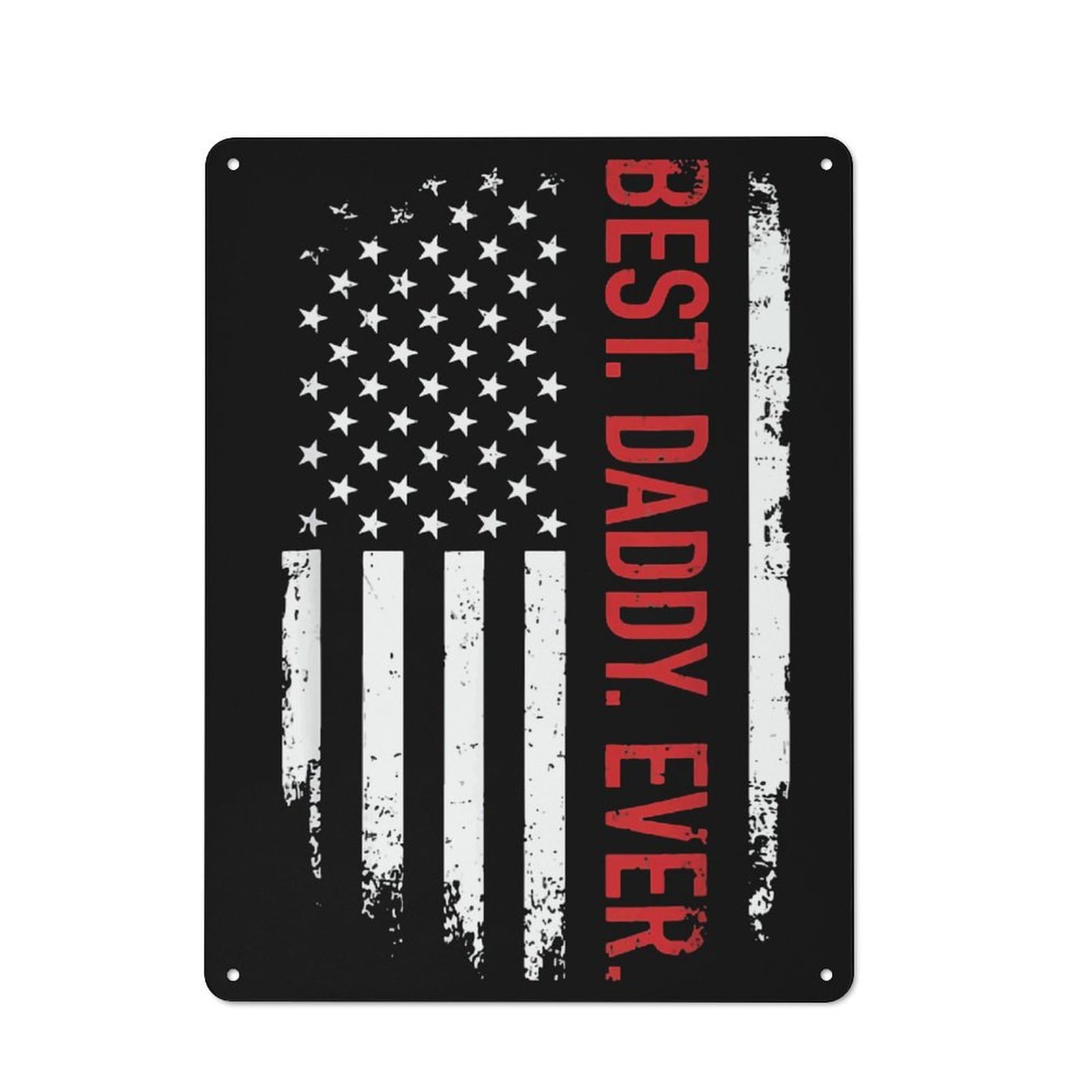Junmoney Style-19 Vintage Tin Sign 40X30cm With Best Daddy Ever For Home Bar Wall, Metal Sign Decor For Home Bars And Entertaining Spaces