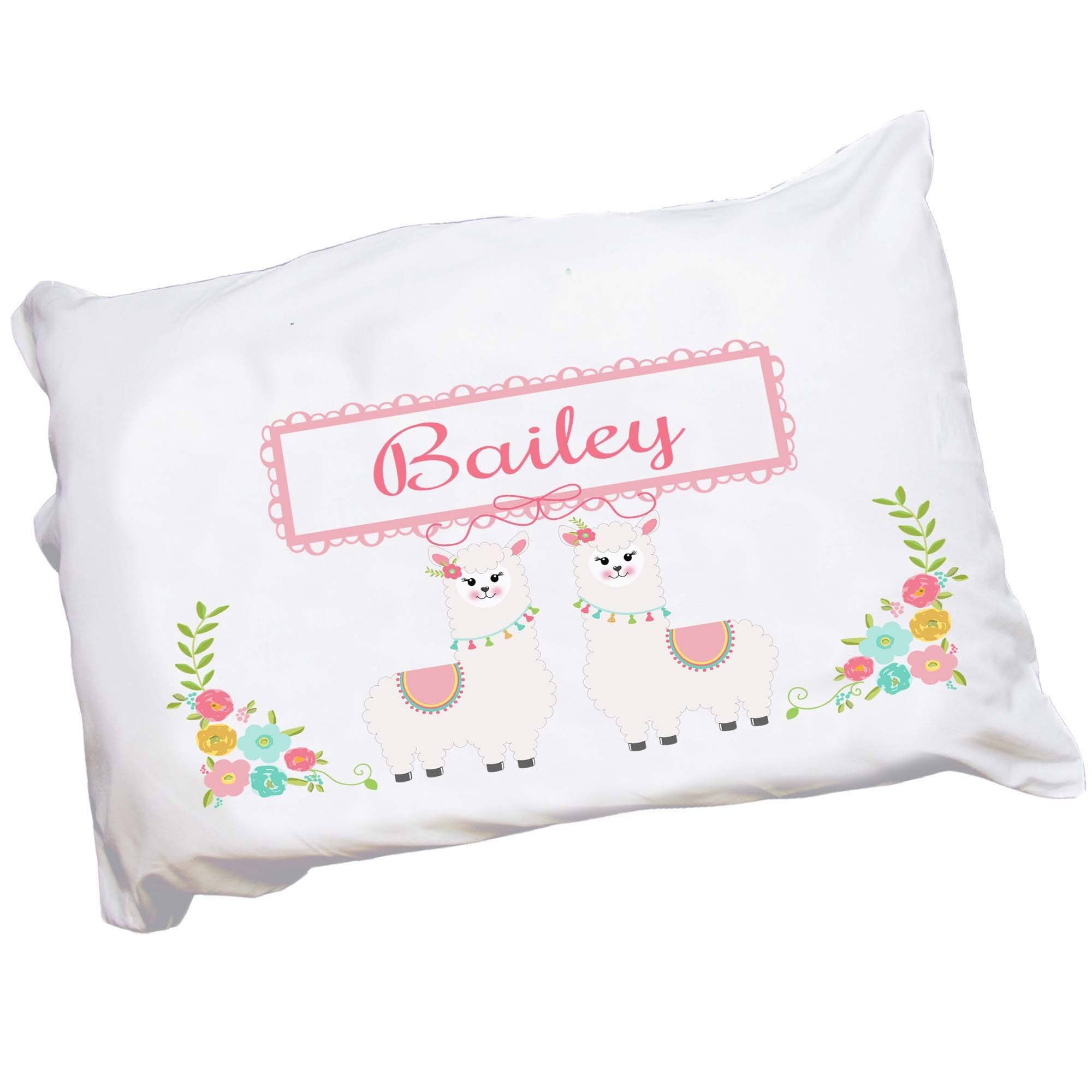 My Bambino Girl's Custom Stemmed Flowers Pillowcase Large (Llama Alpaca)