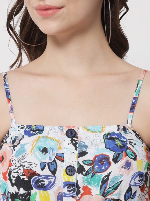 Image of THE DRY STATE Women's Smocked Jumpsuit Shoulder Tie Up