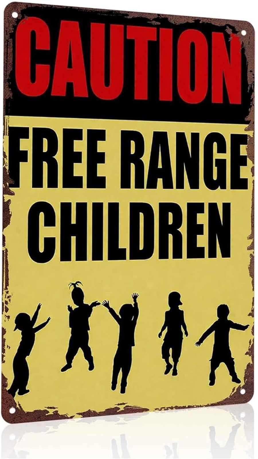 PKNVKZIDK Humorous Parenting Warning Sign Range Funny Tin Sign for Wall 8 X 12 in