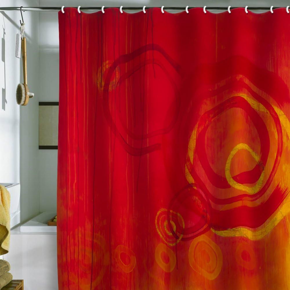 Deny Designs Stacey Schultz Circle World Red Shower Curtain, 69" x 72"