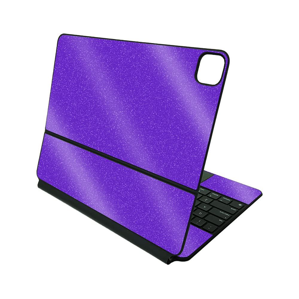 MightySkins Glossy Glitter Skin Compatible with Apple Magic Keyboard for iPad Pro 12.9" (3rd-6th Generation) - Solid Purple | Protective, Durable