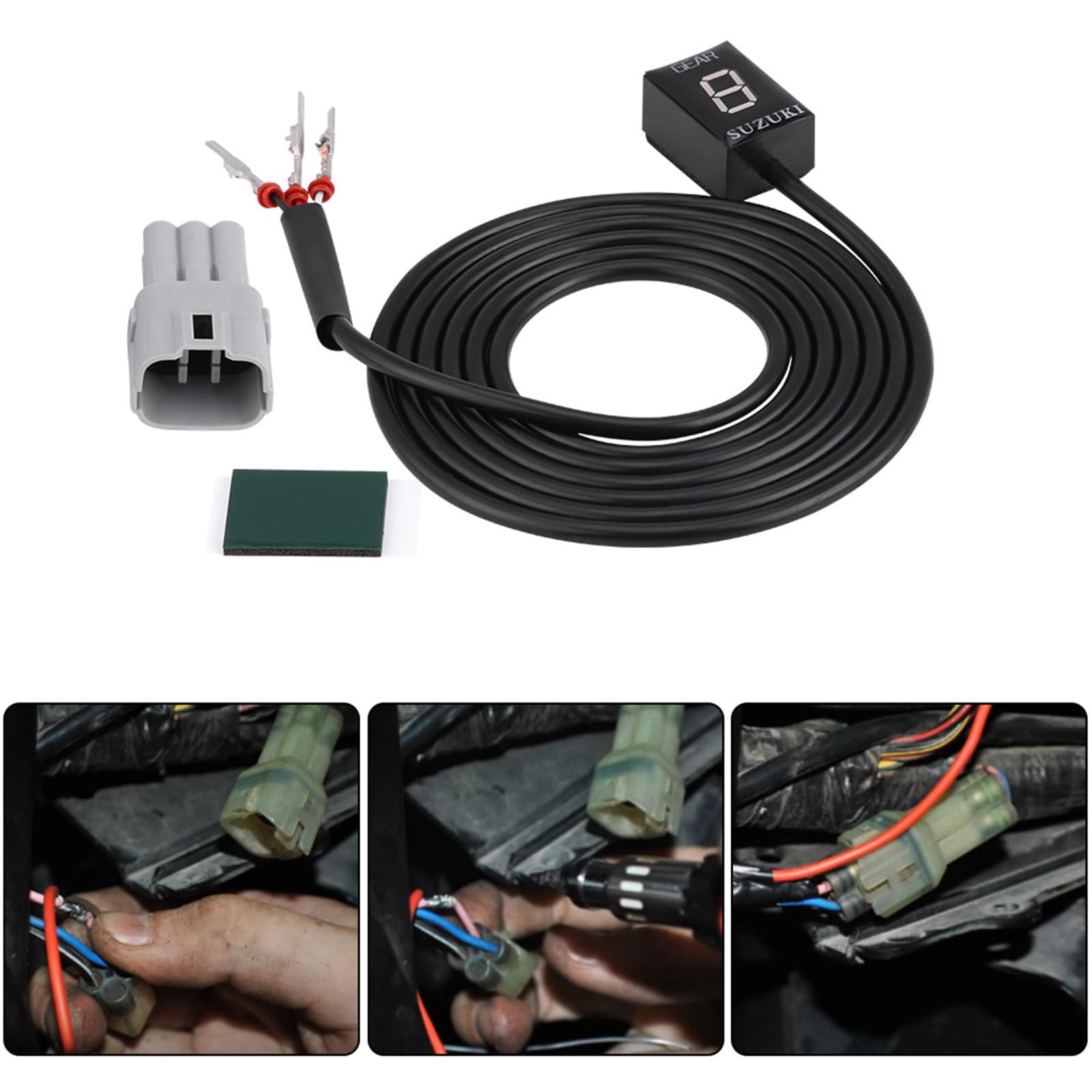 Akozon Indicador de marcha de motocicleta, conector ECU para Intruder 800, V-Strom, GSXR 600, SV650