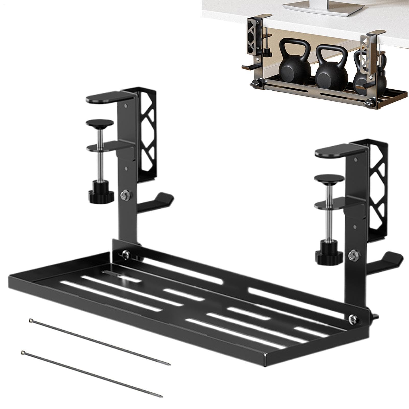 Cable Management Under Desk - No Drill 15.63 Inch Clamp Moun