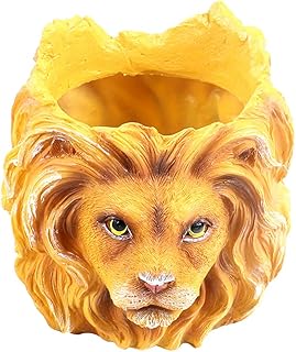 HEMOTON Vaso de Flores Vaso de plantas de resina de leão Plantador criativo Vaso de flores bonito e suculento