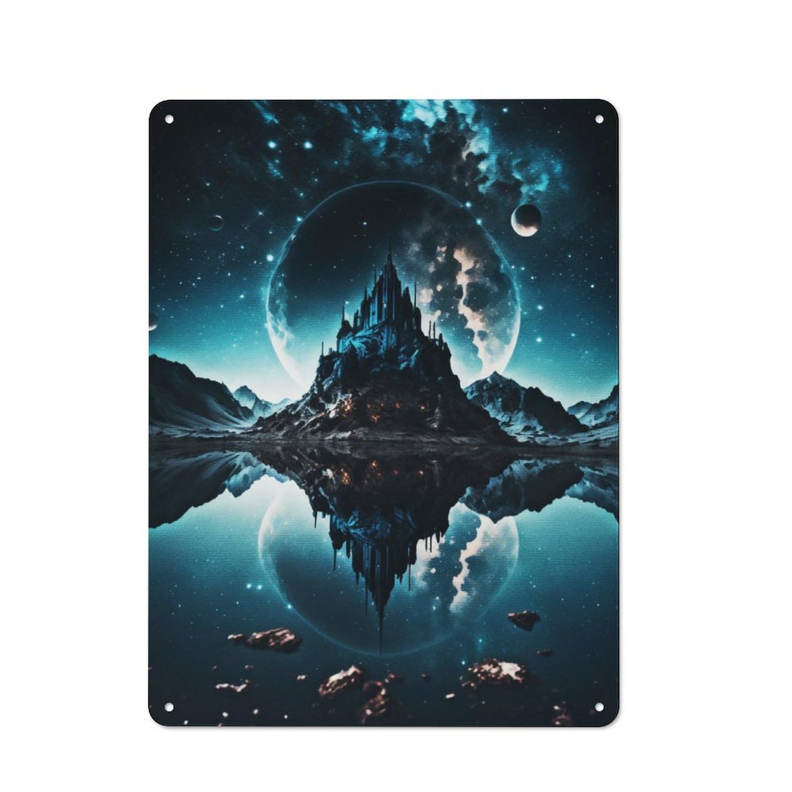 Junmoney Magical Temple With Starry Retro Metal Sign 40X30cm For Garage Wall, For Home Interiors And Metal Sign Collectors
