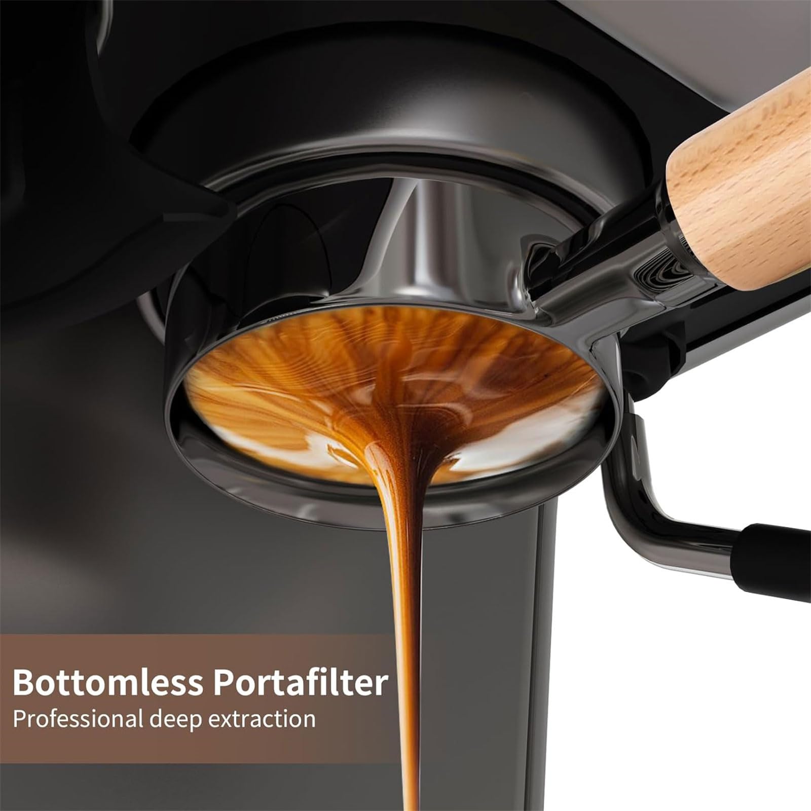 Portafiltro de café de 51 mm, portafiltro sin fondo, mango de máquina de café, repuesto para máquina de café