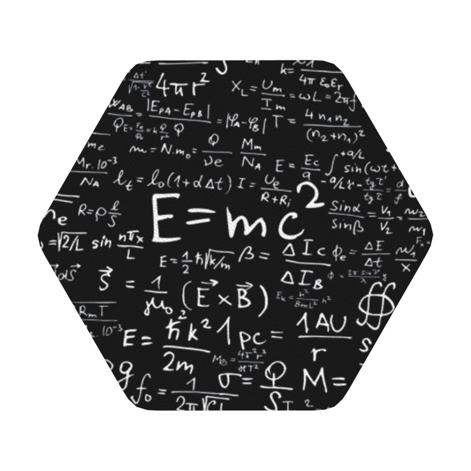 Blackboard wallpaper PU Leather Coasters Set of 6 Hexagon Drink Coasters