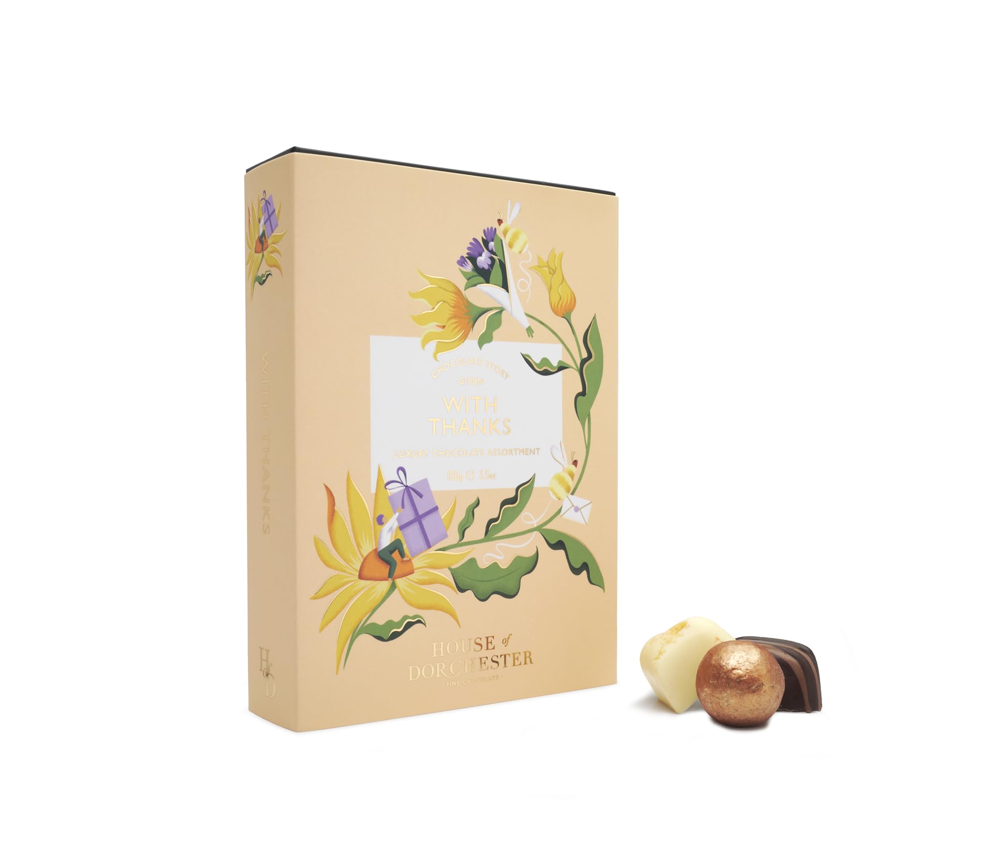 House of Dorchester Library Collection - 8 Choc Message Book Boxes With Thanks Selection 100g