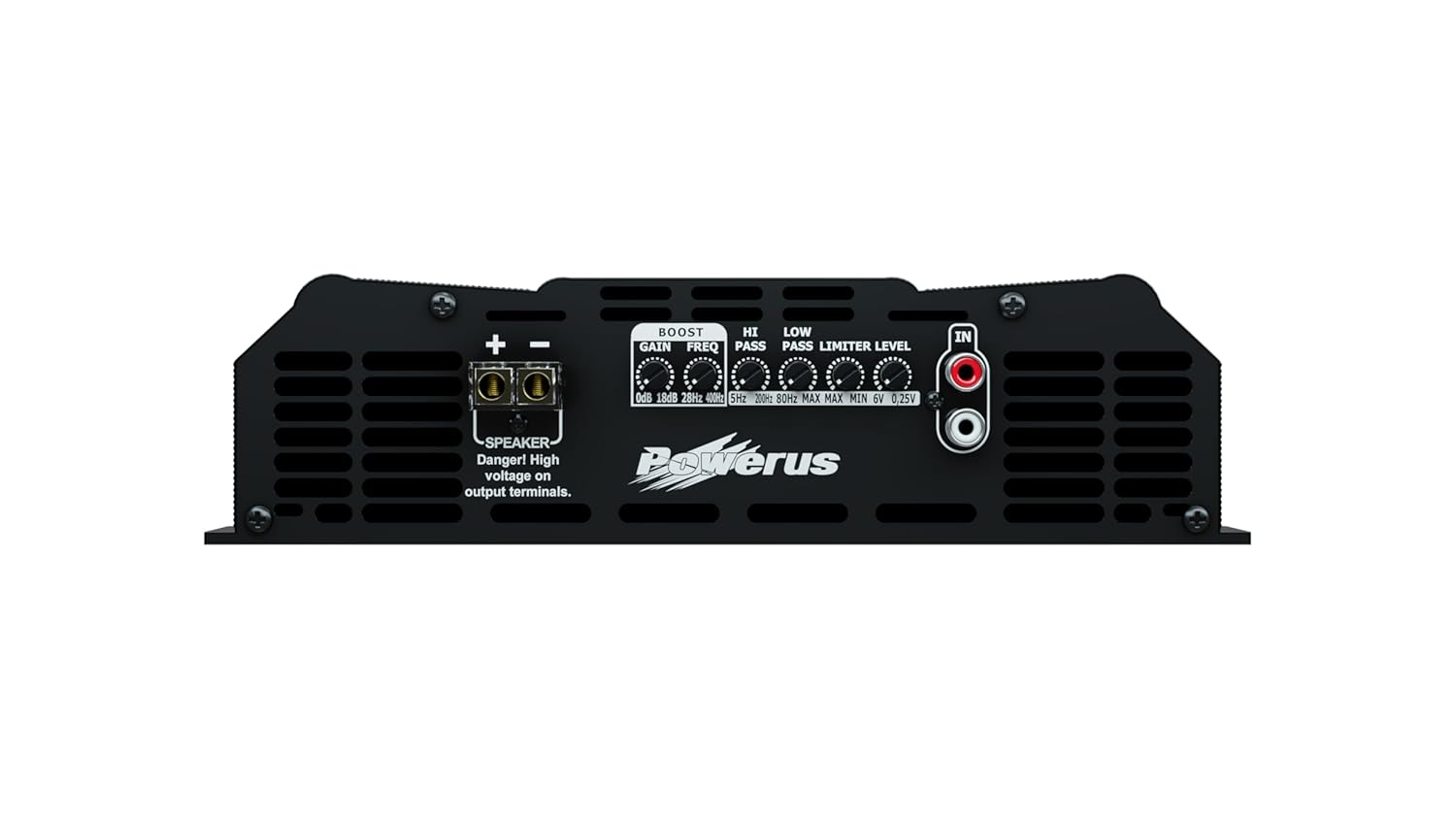 PW5000 2 Ohm Full Range 1 Channel Class D Car Amplifier, 5600W RMS @12.6V / 6400W @14.4V, Monoblock, Bass Boost, HPF/LPF Crossover, Automatic Audio Limiter