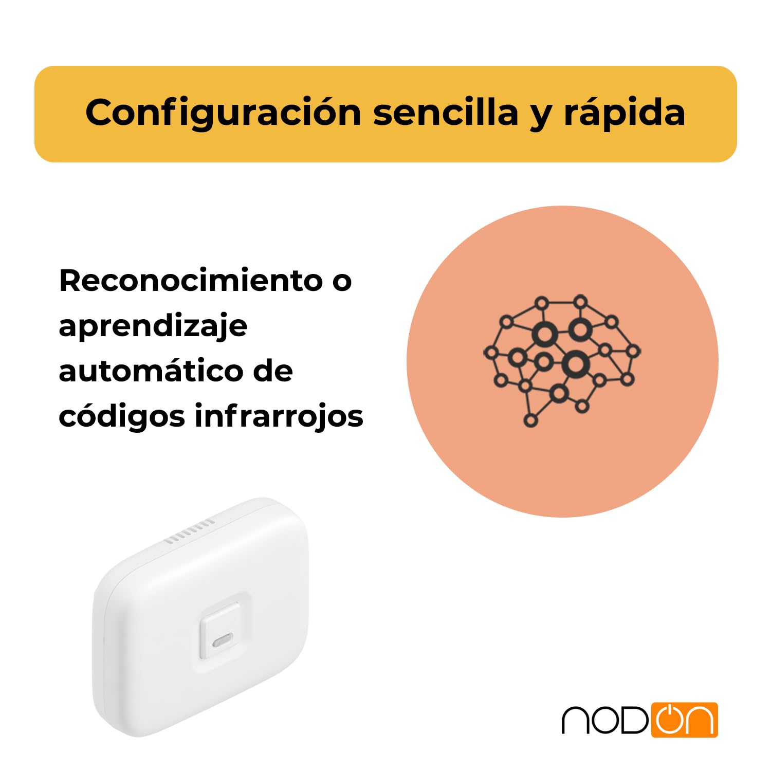 NodOn - Zigbee 3.0 Controlador IR para Aire Acondicionado - Domotizar Aire Acondicionado Inteligente - On/Off, Uso Simultaneo Mando Original - Compatible Home Assistant, Z2M, Homey y ZHA