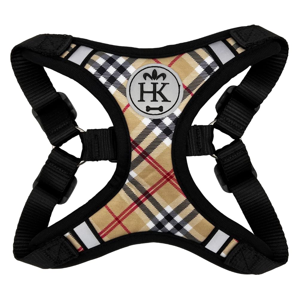 Huxley & Kent Scout LoPro Walking & Training Harness - High Street Plaid (Large, 22-40lbs) - Easy Control Step-in Mesh Vest Harness for Dogs with