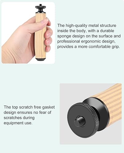 Miniatura 3 de PULUZ Estabilizador de cámara de mano, soporte universal para cámara con interfaz de rosca de trípode estándar de 1/4 pulgadas, mango de cámara