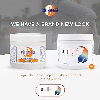 China-Gel Aulief Pain Relief Cream Arthritis & Muscle Rub for Sore Muscles & Joint Pain, Neck, Knee & Back Aches, Premium Dye-Free White Topical Gel, 4 oz Jar