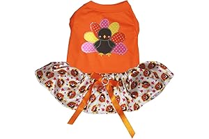 Petitebella Rainbow Turkeys Dog Dress - A Poultry-Inspired Outfit for Your Pup