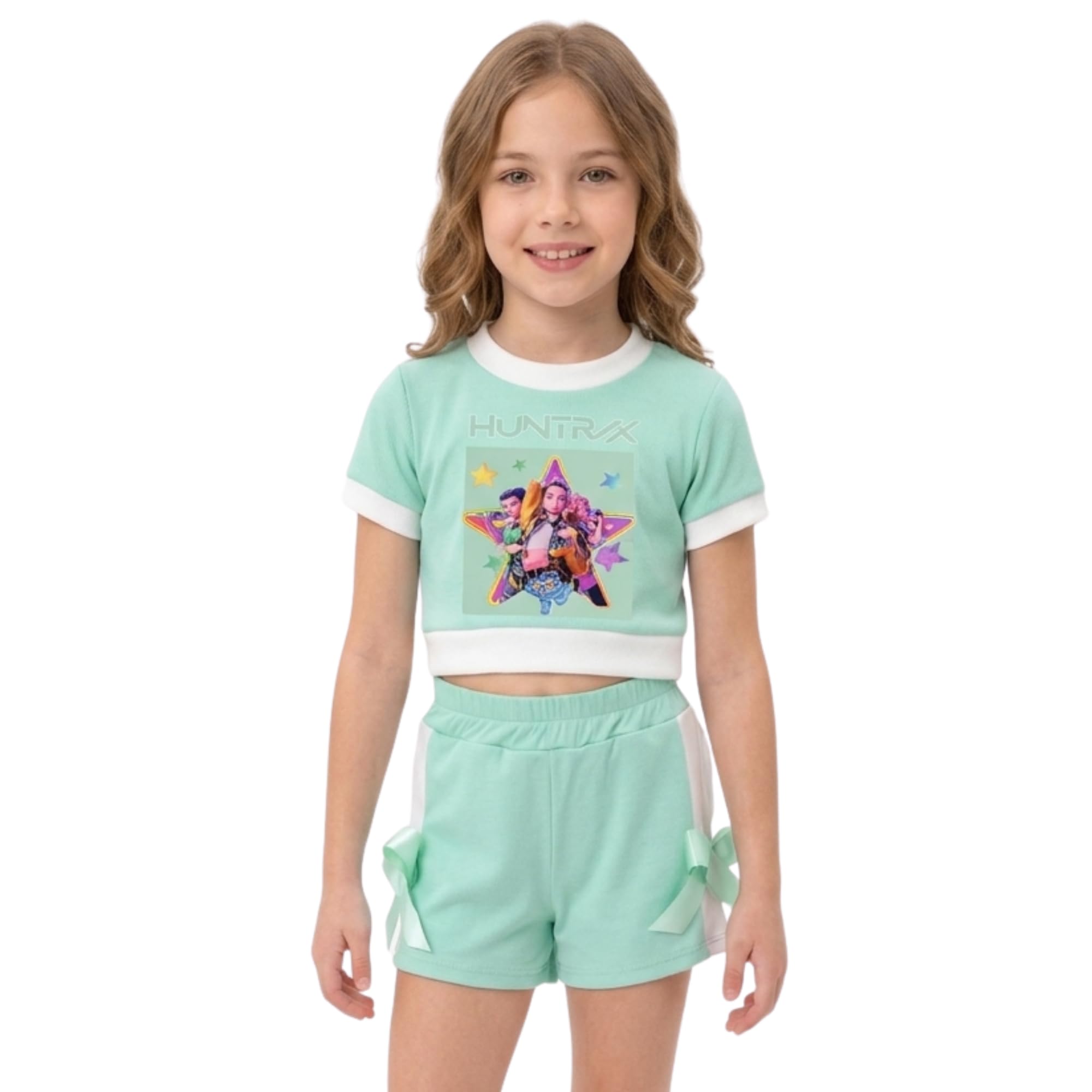Conjunto K-Pop Niña Camiseta Crop Manga Corta y Falda Pantalón. Moda Anime Infantil. Conjunto Idol Coreano. Conjunto de Verano para Niñas de 4 a 14 Años — view 11
