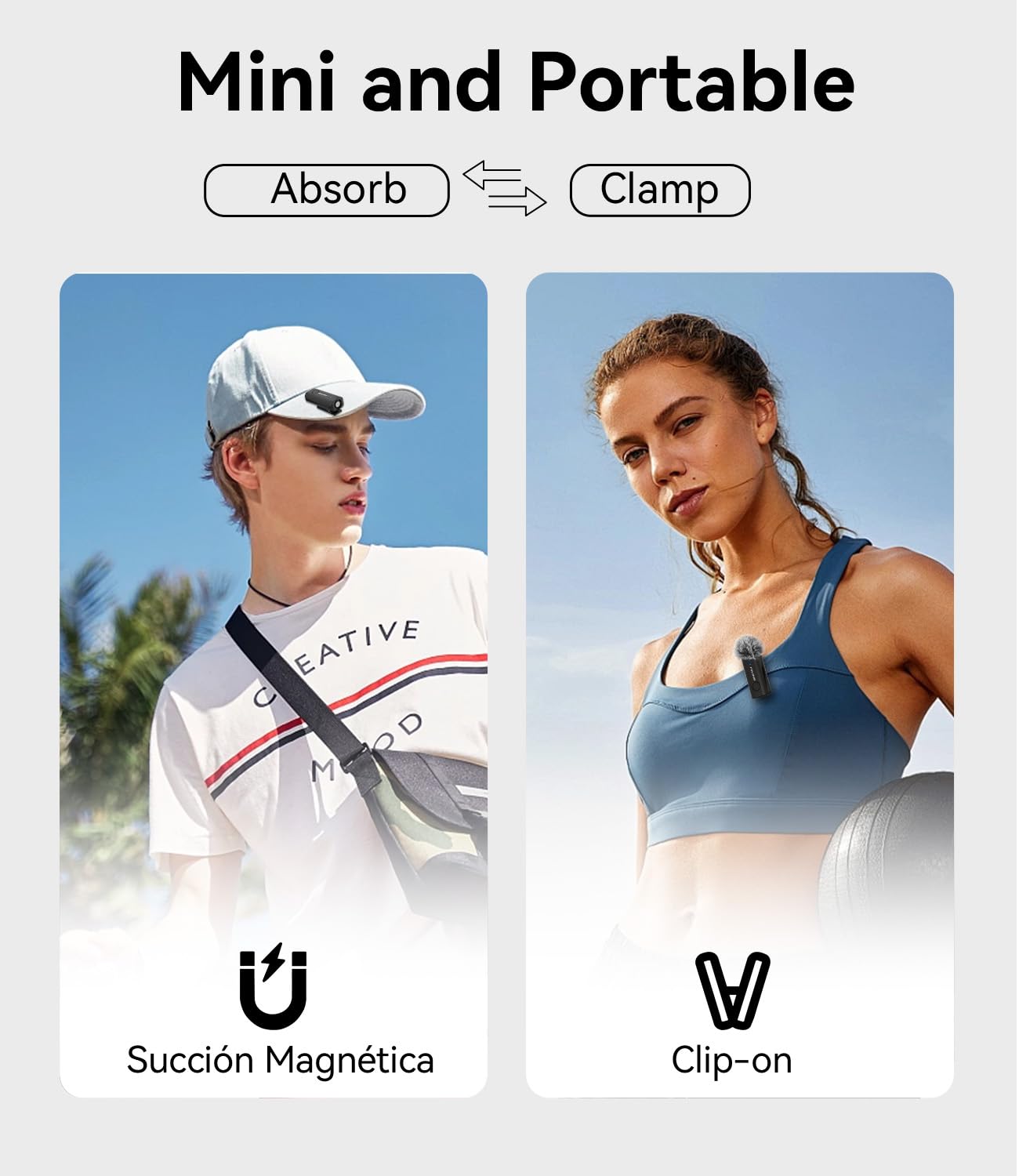 FULAIM Microfono Inalambrico para iPhone/teléfonos/Android,Micrófonos Lavalier Inalambricos con cancelación de Ruido, Wireless Microphone para grabación de Video, entrevistas, TikTok y Youtube
