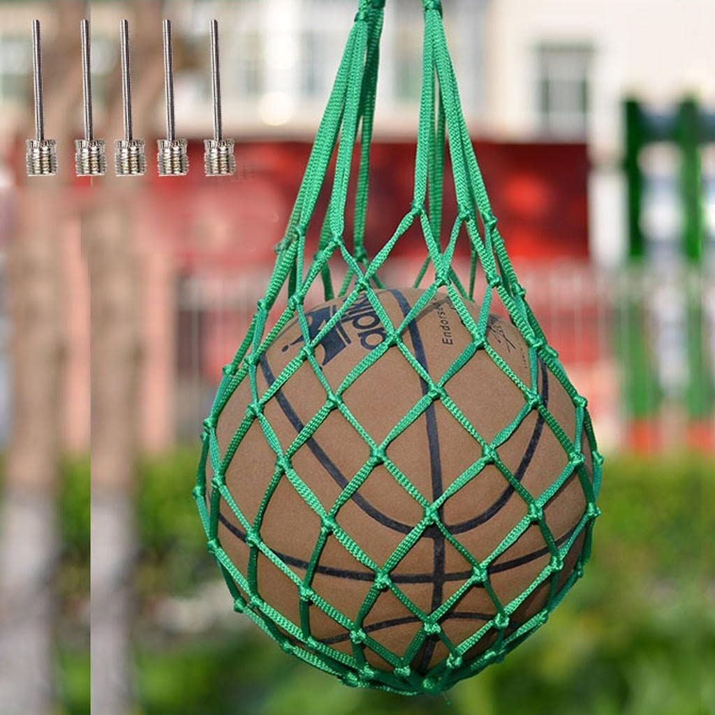 Bolsa de Pelota de Malla Balón de Baloncesto Llevar Bolsa de Red de Almacenamiento de Malla Titular Verde