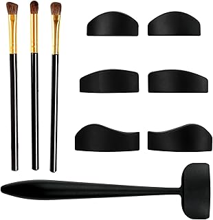 6 in 1 Eyeshadow Crease Line Kit, Silicone Eyeshadow Stamp Crease Cut Crease Tools, Reusable Eyeshadow Pads Lazy Quick Eyes Makeup Tool for Women Girls, 10 Piece Set