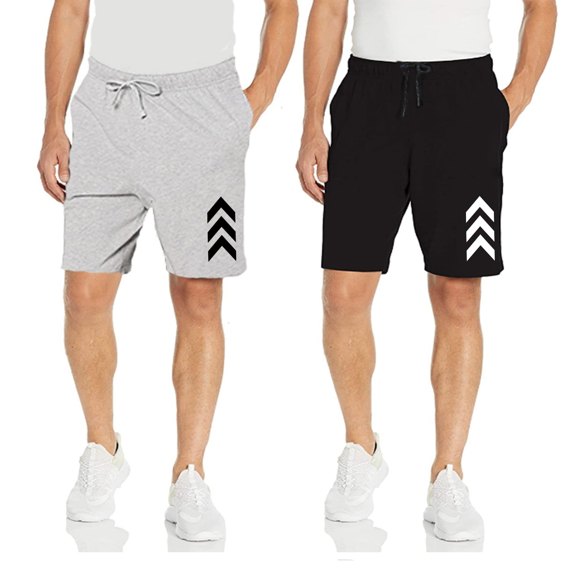 kart black Plus Size Men's Shorts with Pocket|Casual Knit Shorts|Printed Shorts|Over Sized Shorts|(S,M,L,XL,XXL,3XL,4XL,5XL) Combo Pack of 2-picture-24