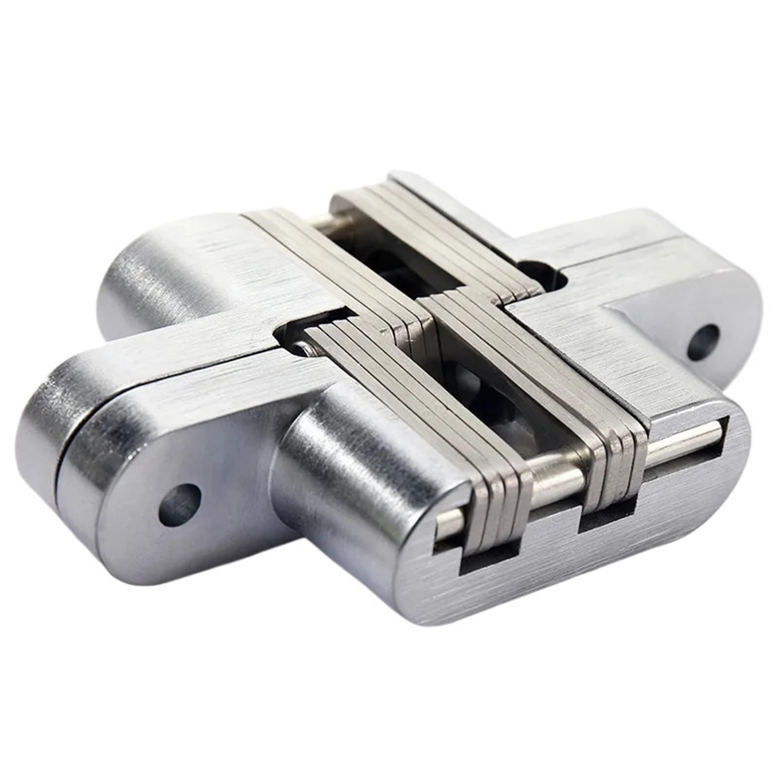 Concealed Hinges Invisible Hinge Cabinet Leaf 180 Degrees Swing Wooden Box Concealed Hidden Mortise Satin Finish with Screws for Furniture(Sliver-1)