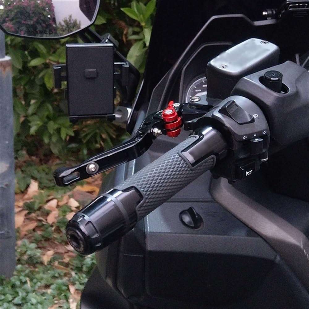 Poignées De Guidon Moto Honda NC750 - Caoutchouc Antidérapant Avec Embouts Aluminium CNC
