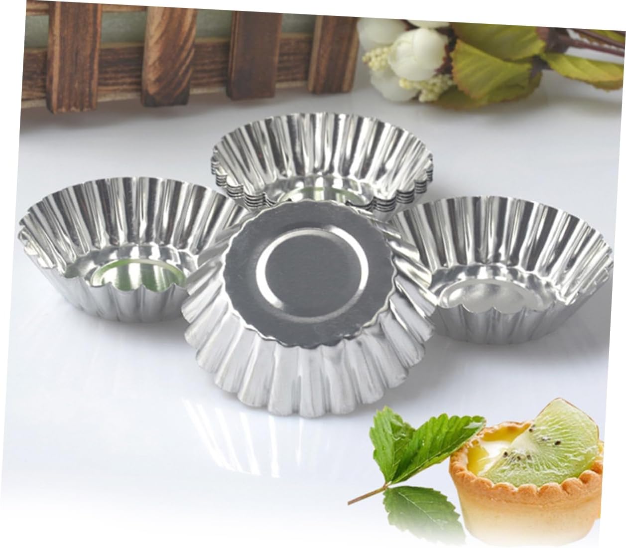 40pcs Nonstick Egg Tart Molds Tin Baking Cups for Muffins Cupcakes and Desserts Metal Bakeware for Easy Release and Cleaning