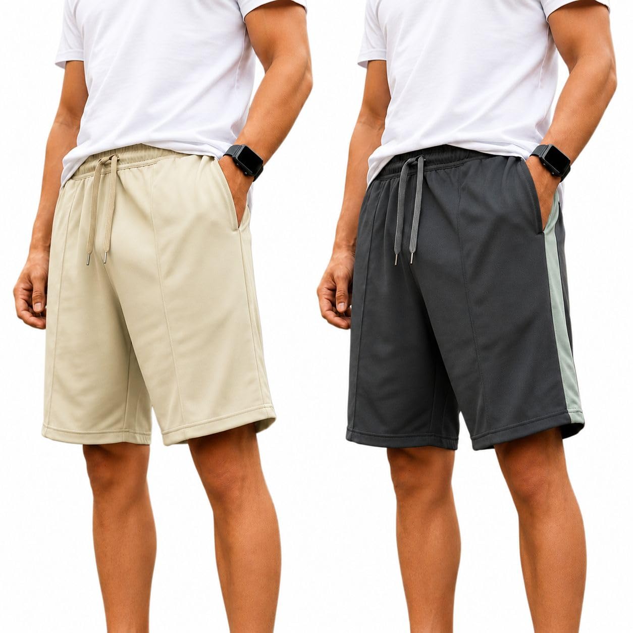 Men’s Shorts Pack of 2 | Comfortable Casual, Sports & Lounge Shorts for Men | Regular Fit-BMJ_.3-picture-48