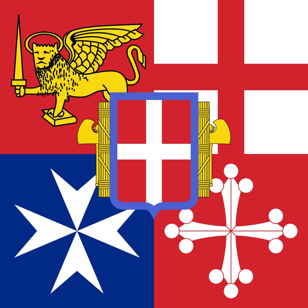 Drapeau XL Naval Jack of Italy 1943 grand pavillon 2.16m² anti-décoloration