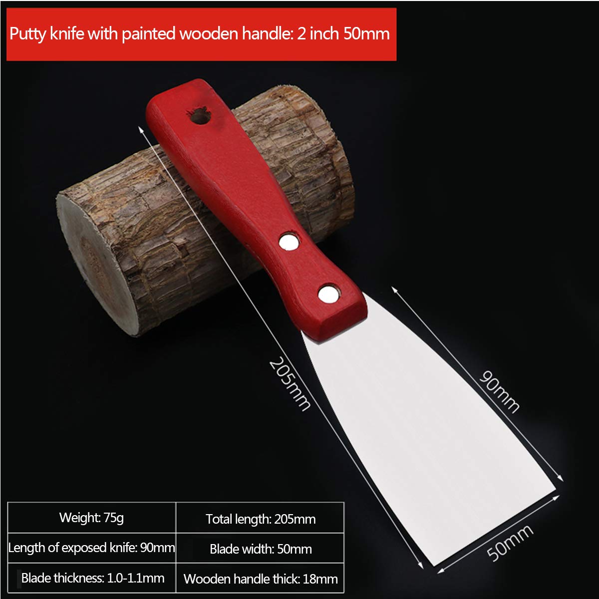 Espátula for masilla, herramienta de pintores for quitar calafateo 4 pulgadas, for pintura papel tapiz madera(2 inch)