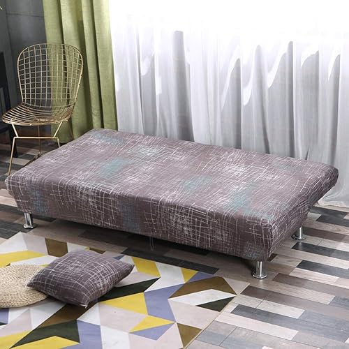 Miniatura 3 de MIFXIN Funda de sofá sin brazos, funda elástica plegable para sofá cama, sin reposabrazos, protector de muebles de elastano impreso lavable, sin