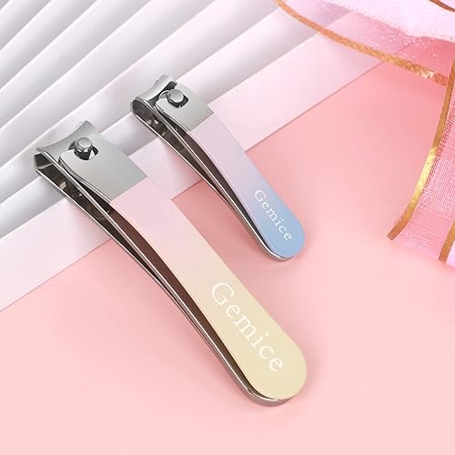 Miniatura 5 de Gemice Juego de cortaúñas para uñas de los pies con borde curvado afilado juego de cortaúñas de dedo y dedo del pie de acero inoxidable con funda de